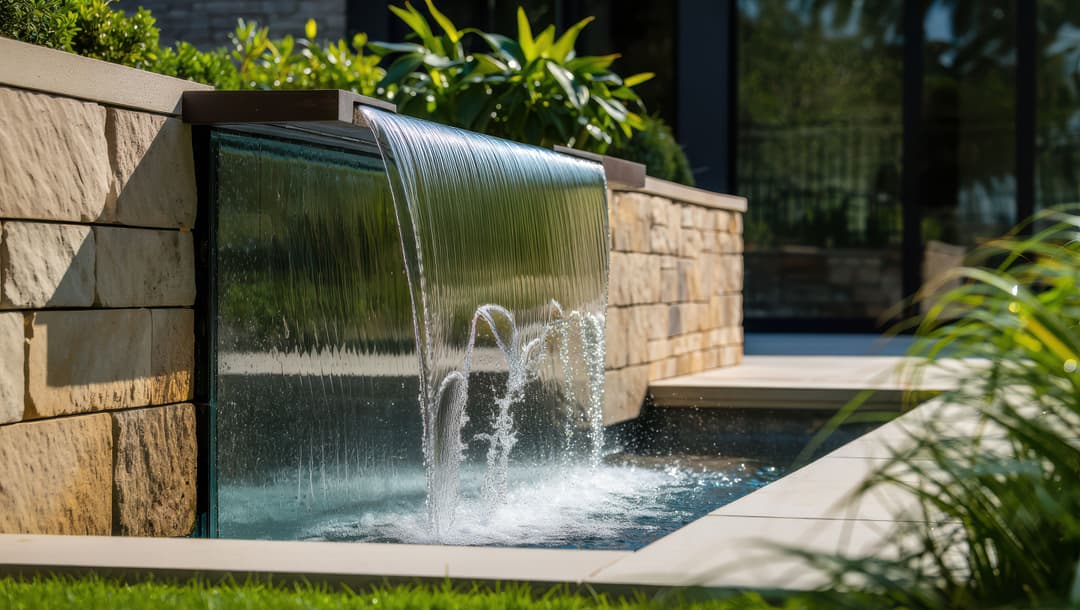 Mur d'eau piscine